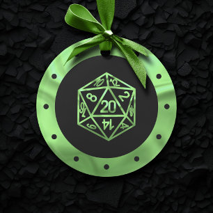 RPG Critmas Lime Green Tabletop Roleplayer Dice Ornament