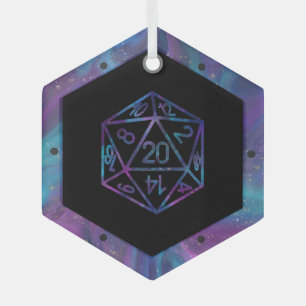 RPG Critmas   Nebula Fantasy Tabletop Gamer Dice Glass Ornament