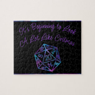 RPG Critmas Nebula Fantasy Tabletop Gamer Dice Jigsaw Puzzle