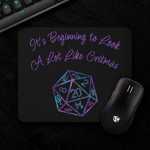 RPG Critmas Nebula Tabletop PnP Roleplayer Dice Mouse Pad