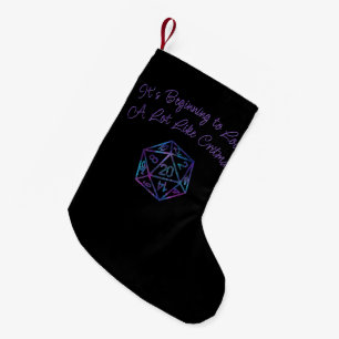 RPG Critmas Nebula Tabletop PnP Roleplayer Dice Small Christmas Stocking