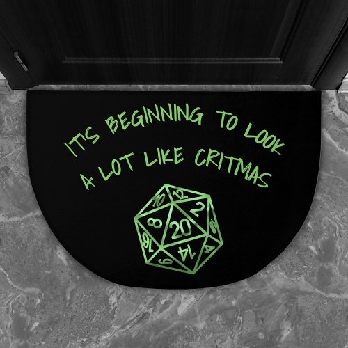 RPG Critmas  Neon Green Tabletop PnP Gamer Dice Doormat