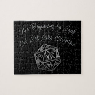 RPG Critmas   Old School Tabletop Roleplayer Dice Jigsaw Puzzle