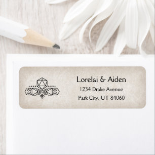 RPG D20 Gamer Wedding Label