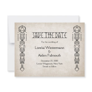RPG D20 Gamer Wedding Save The Date
