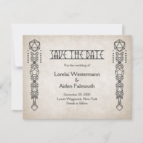 RPG D20 Gamer Wedding Save The Date