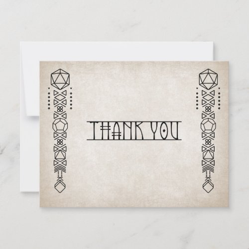 RPG D20 Gamer Wedding Thank You Card