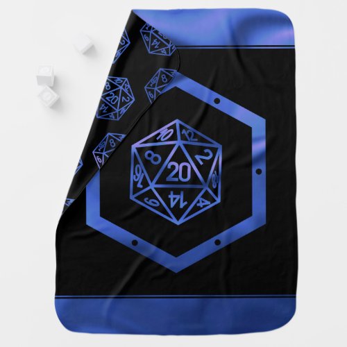 RPG Dice  Blue Fantasy PnP Tabletop Role Player Baby Blanket