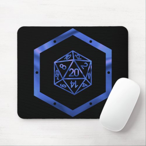 RPG Dice  Blue Fantasy PnP Tabletop Role Player Mouse Pad
