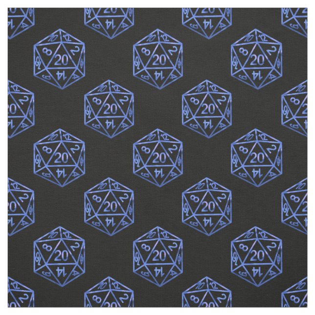 RPG Dice | Blue Fantasy Retro Tabletop PnP Gamer Fabric (Swatch)