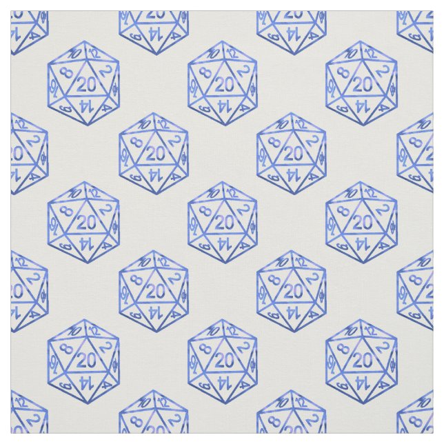 RPG Dice | Blue Fantasy Retro Tabletop PnP Gamer Fabric (Swatch)