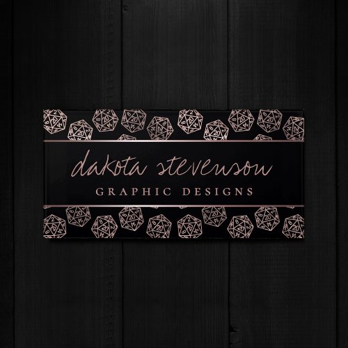 RPG Dice  Blush Luxury Sheen Gamer Branding Door Sign