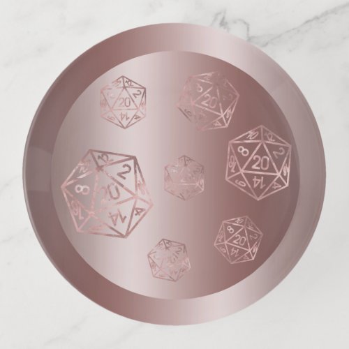 RPG Dice  Blush Luxury Sheen Tabletop Roleplayer Trinket Tray
