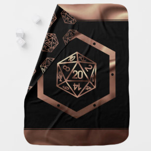 RPG Dice   Copper Fantasy Retro Tabletop PnP Gamer Baby Blanket