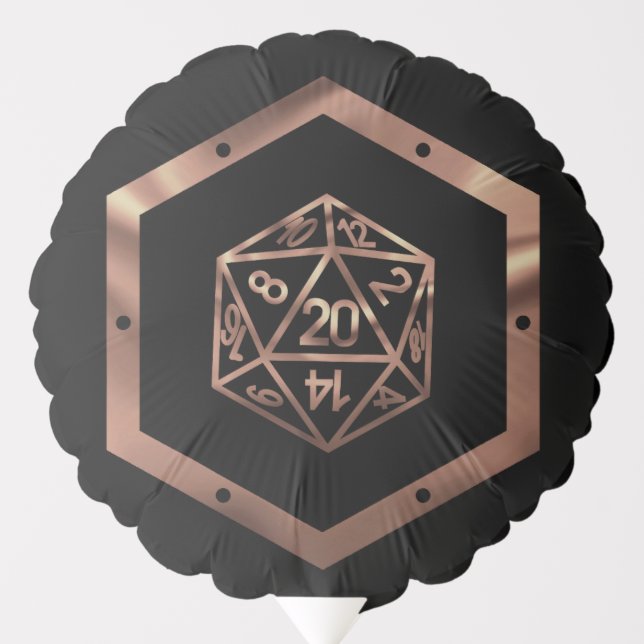 RPG Dice | Copper Fantasy Retro Tabletop PnP Gamer Balloon (Front)