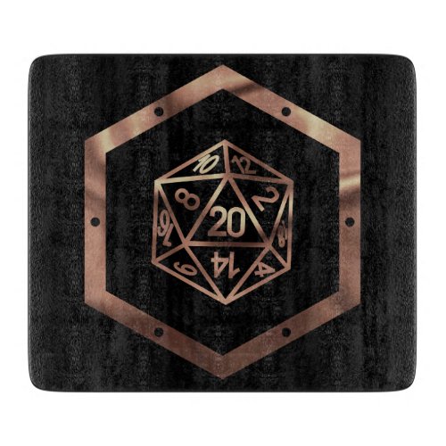 RPG Dice | Copper Fantasy Retro Tabletop PnP Gamer Cutting Board