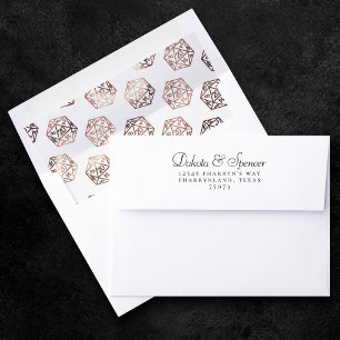 RPG Dice Copper Fantasy Retro Tabletop PnP Gamer Envelope Liner