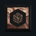 RPG Dice | Copper Fantasy Retro Tabletop PnP Gamer Gift Box<br><div class="desc">It's always GAME ON so choose your weapon and roll initiative... A novelty GEEK CHIC gamer wedding/party theme perfect for any old school tabletop RPG pen/pencil and paper (PnP) fantasy role player featuring a 20-sided dnd polyhedral dice with a natural 20 roll for the roleplaying magical wizard slayer of dragons...</div>