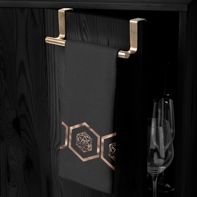 RPG Dice | Copper Fantasy Retro Tabletop PnP Gamer Kitchen Towel (Creator Uploaded)