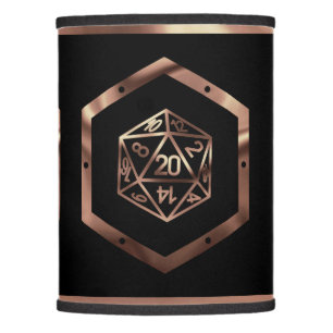 RPG Dice   Copper Fantasy Retro Tabletop PnP Gamer Lamp Shade