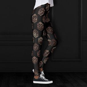 RPG Dice Copper Fantasy Retro Tabletop PnP Gamer Leggings