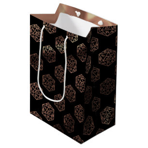 RPG Dice Copper Fantasy Retro Tabletop PnP Gamer Medium Gift Bag