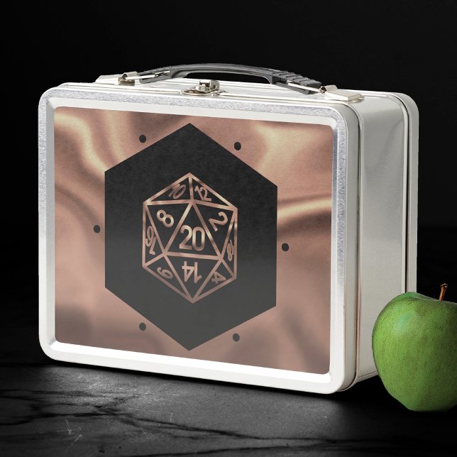 RPG Dice | Copper Fantasy Retro Tabletop PnP Gamer Metal Lunch Box (Creator Uploaded)