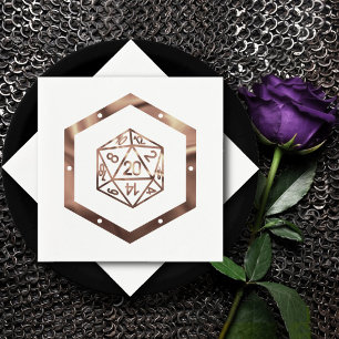 RPG Dice Copper Fantasy Retro Tabletop PnP Gamer Napkins