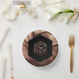 RPG Dice   Copper Fantasy Retro Tabletop PnP Gamer Paper Bowls