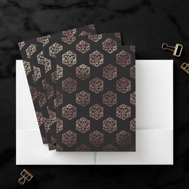 RPG Dice | Copper Fantasy Retro Tabletop PnP Gamer Pocket Folder (Creator Uploaded)