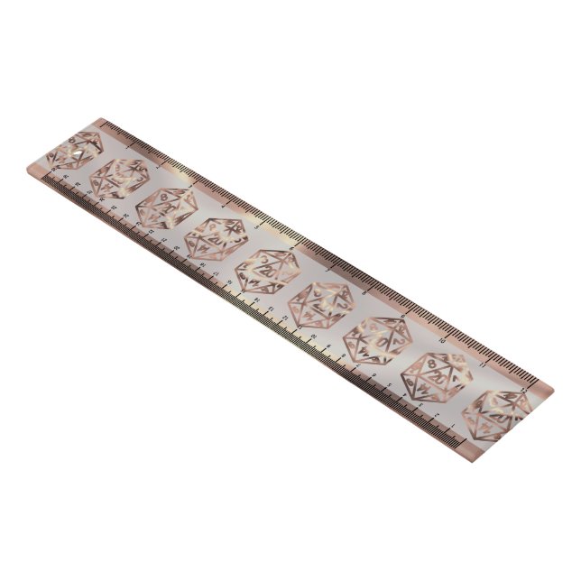 RPG Dice | Copper Fantasy Retro Tabletop PnP Gamer Ruler (Angled)