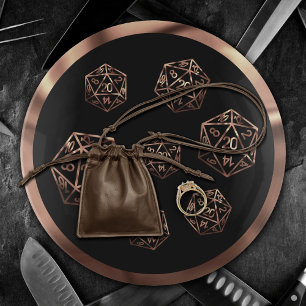 RPG Dice   Copper Fantasy Retro Tabletop PnP Gamer Trinket Tray