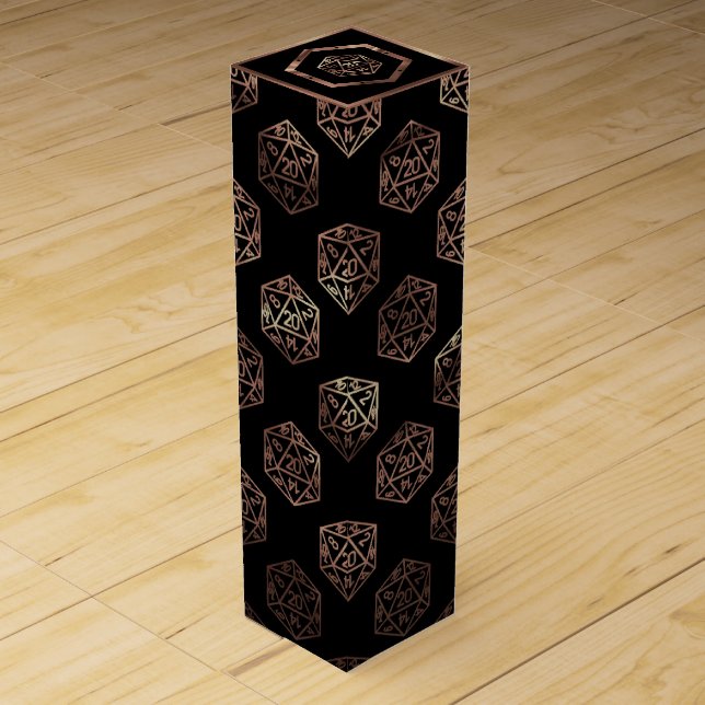 RPG Dice | Copper Fantasy Retro Tabletop PnP Gamer Wine Box (Front)