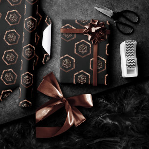 RPG Dice Copper Fantasy Retro Tabletop PnP Gamer Wrapping Paper