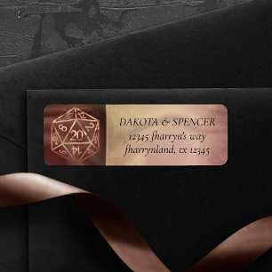 RPG Dice   Copper Fantasy Tabletop Gamer Address Label