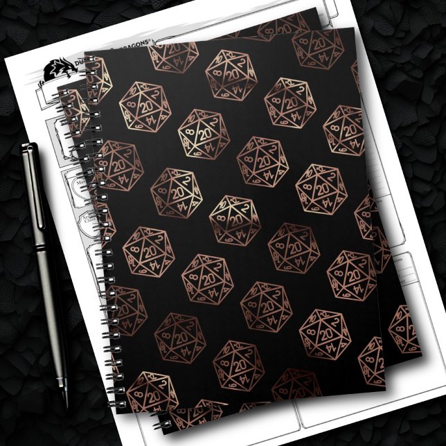 RPG Dice | Copper Fantasy Tabletop Gamer Campaign Notebook (Creator Uploaded)