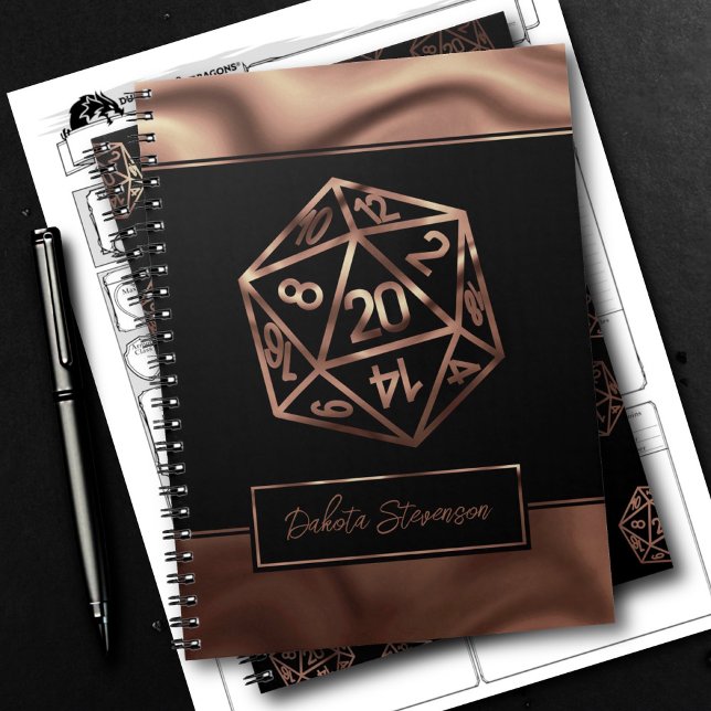 RPG Dice | Copper Fantasy Tabletop Gamer Character Notebook (Creator Uploaded)
