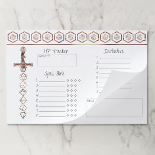 RPG Dice   Copper Fantasy Tabletop Gamer Session Paper Pad
