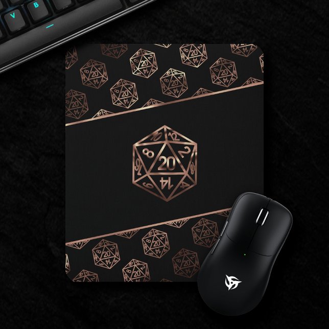 RPG Dice | Copper Fantasy Tabletop Retro PnP Gamer Mouse Pad (Creator Uploaded)