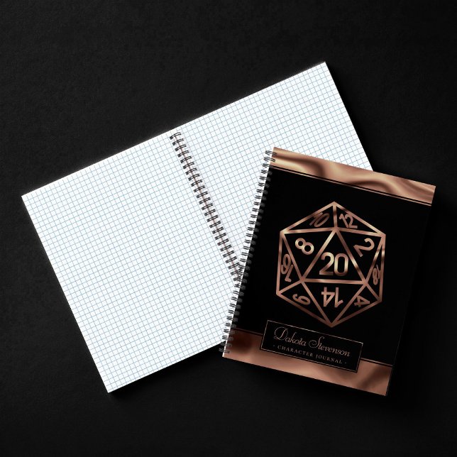 RPG Dice | Copper Tabletop PnP Gamer Graph Paper Notebook (Creator Uploaded)