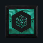 RPG Dice | Emerald Fantasy Retro Tabletop Gamer Gift Box<br><div class="desc">It's always GAME ON so choose your weapon and roll initiative... A novelty GEEK CHIC gamer wedding/party theme perfect for any old school tabletop RPG pen/pencil and paper (PnP) fantasy role player featuring a 20-sided dnd polyhedral dice with a natural 20 roll for the roleplaying magical wizard slayer of dragons...</div>