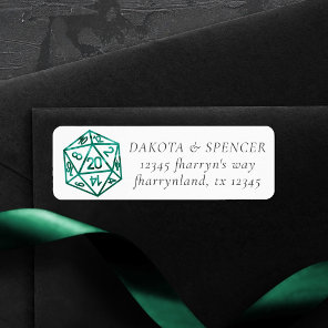 RPG Dice | Emerald Fantasy Tabletop Gamer Address Label