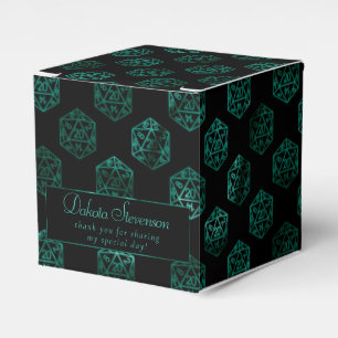 RPG Dice Emerald Fantasy Tabletop Gamer Custom Favor Boxes
