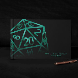 RPG Dice   Emerald Fantasy Tabletop Gamer Custom Guest Book