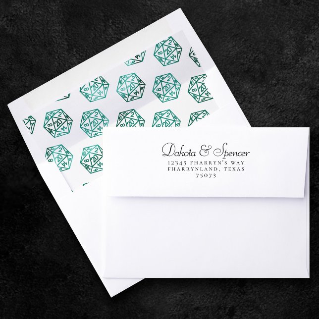 RPG Dice | Emerald Fantasy Tabletop Retro Gamer Envelope Liner (Creator Uploaded)