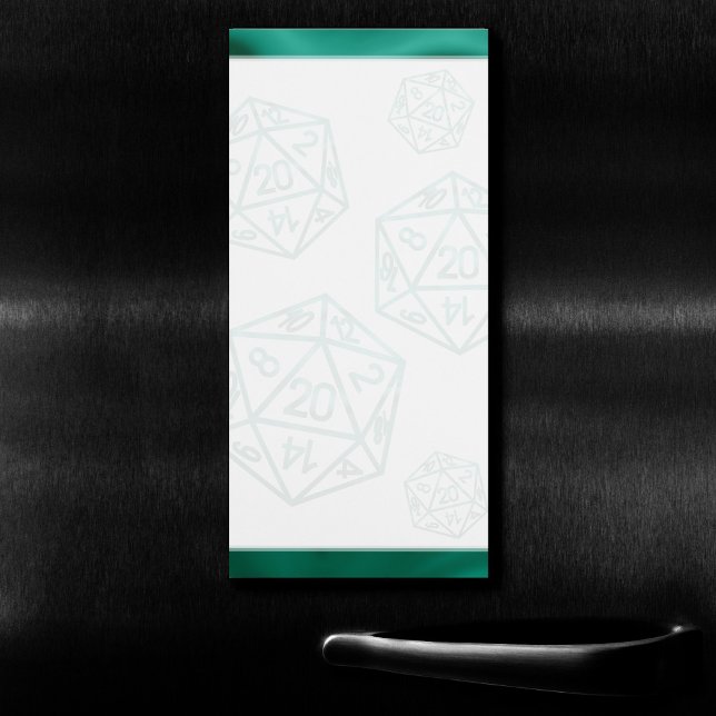 RPG Dice | Emerald Fantasy Tabletop Retro Gamer Magnetic Notepad (Creator Uploaded)
