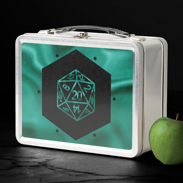 RPG Dice | Emerald Fantasy Tabletop Retro Gamer Metal Lunch Box (Creator Uploaded)