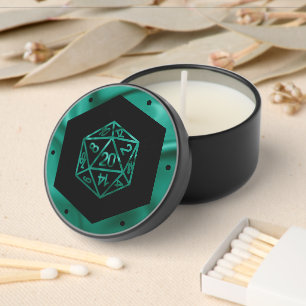 RPG Dice   Emerald Fantasy Tabletop Retro Gamer Mini Candle Favors
