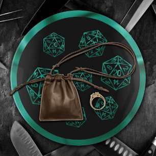 RPG Dice Emerald Fantasy Tabletop Retro Gamer Trinket Tray