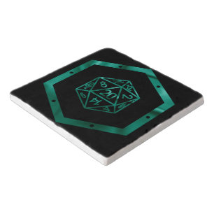 RPG Dice Emerald Fantasy Tabletop Retro Gamer Trivet